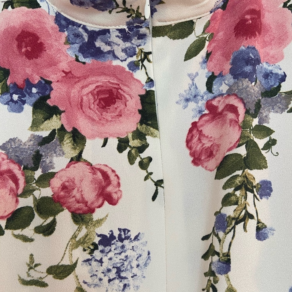 2 for 10$ ☀️Floral Print Mock neck Dress with Ruffled Sleeves - Picture 6 of 10